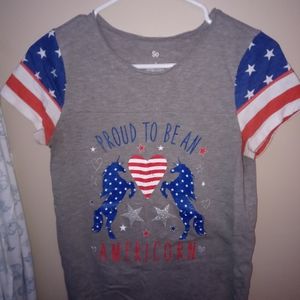 Childrens Grey 4th of July T-shirt